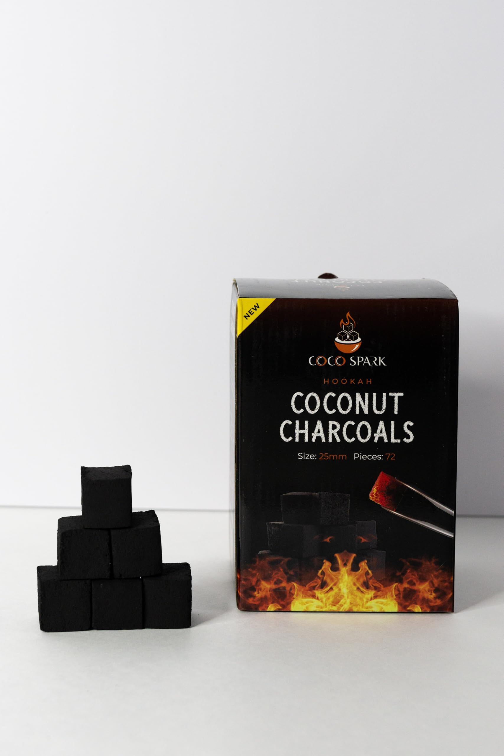 Amazon.com: Coconut Hookah Charcoals- 72 Pieces, 25mm Coconut